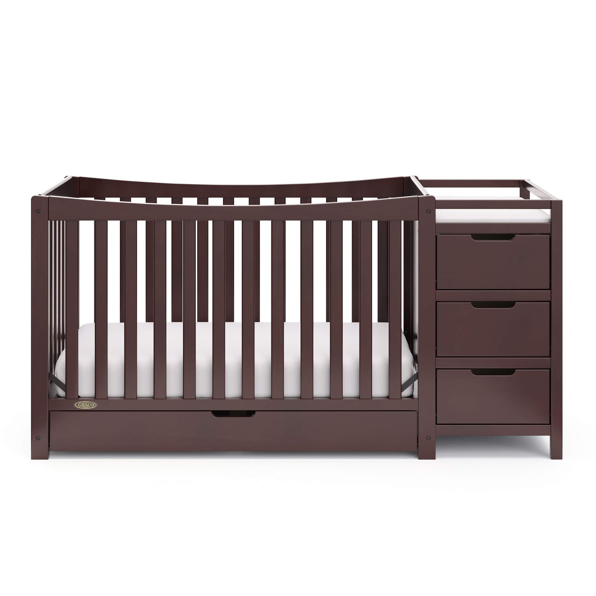 Graco Remi 4-In-1 Convertible Crib & Changer With Drawer (Espresso) – GREENGUARD Gold Certified, Crib And Changing-Table Combo, Includes Changing Pad, Converts To Toddler Bed, Full-Size Bed Graco