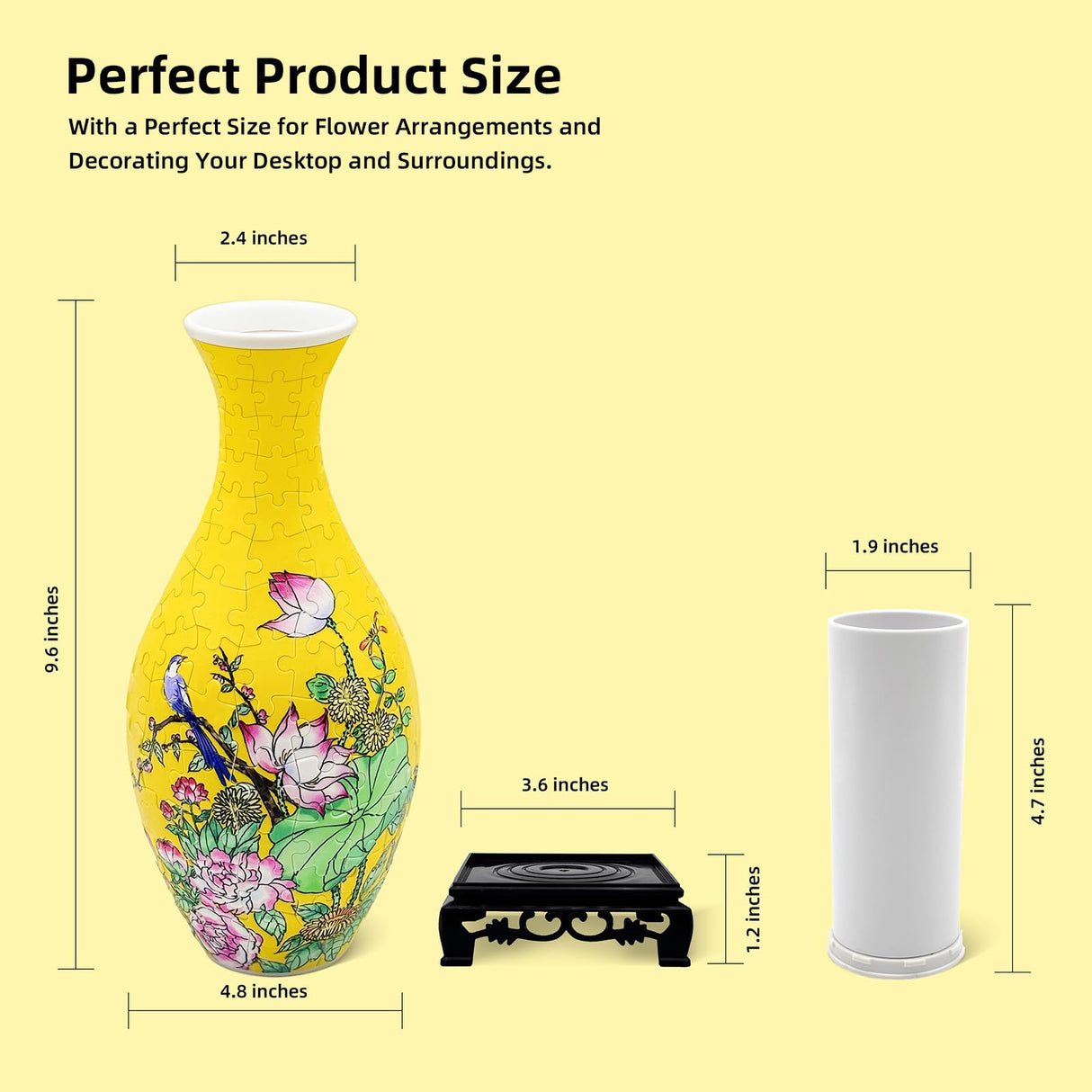 3D Puzzles Vase for Adults, 160 Pieces Puzzle Flower Vase for Home and Office Decor, DIY 4D Jigsaw Vase Arts and Crafts for Kids, Unique Housewarming Gifts for Moms YIZHOR