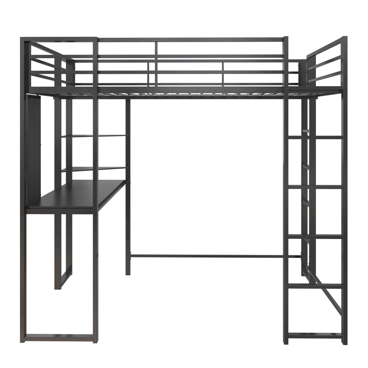 DHP Abode Full Size Metal Loft Bed, Black DHP