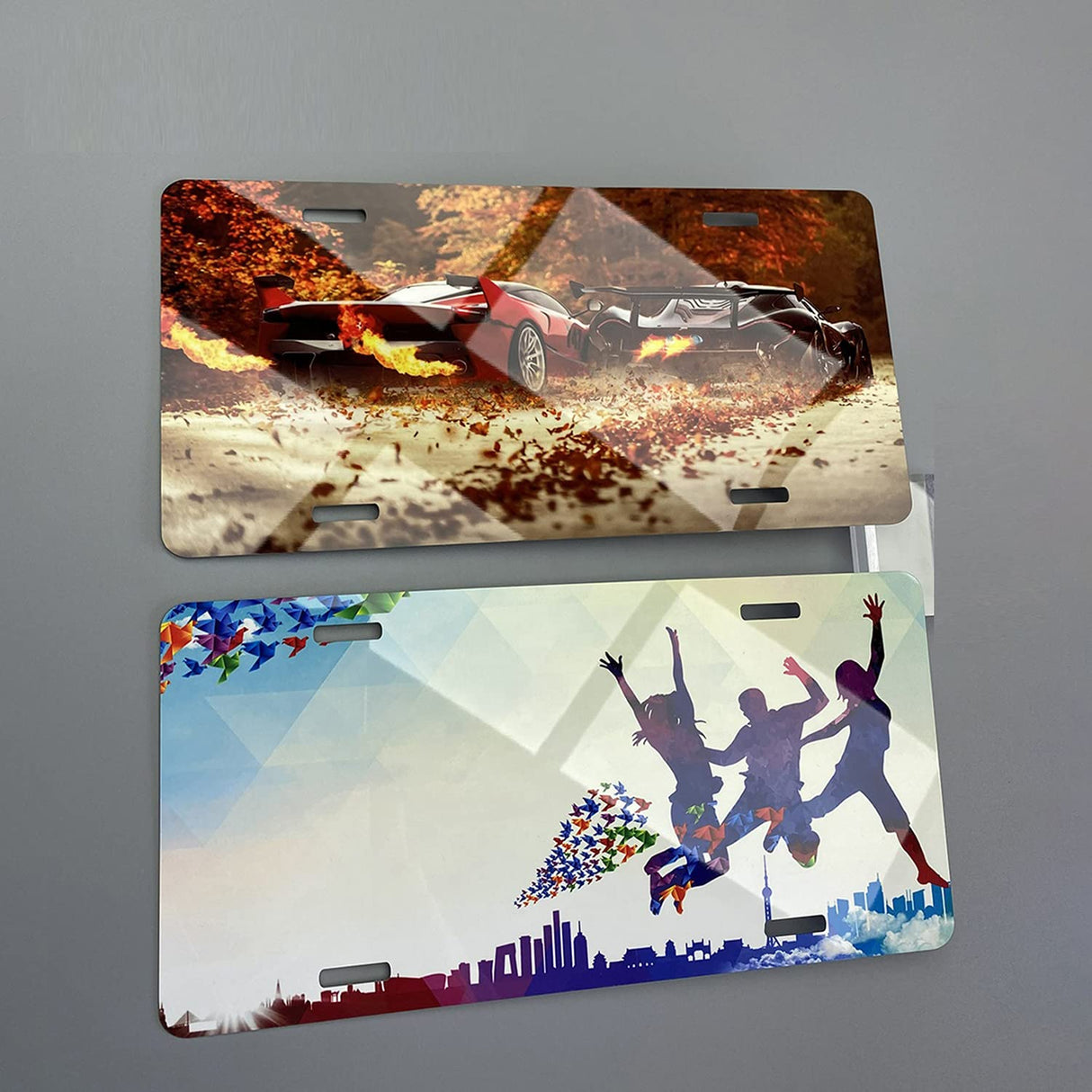 2pcs Sublimation License Plate Blanks, Heat Thermal Transfer Sheet DIY Picture Sublimation Blank, Metal Aluminium Automotive License Plate for Custom Design. (White) WedFeir