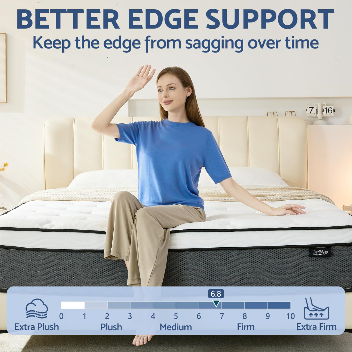 King Mattress, 14 Inch King Size Mattress in a Box, Hybrid Mattress for Pressure Relief, Pocket Springs Mattress, Firm Bednew