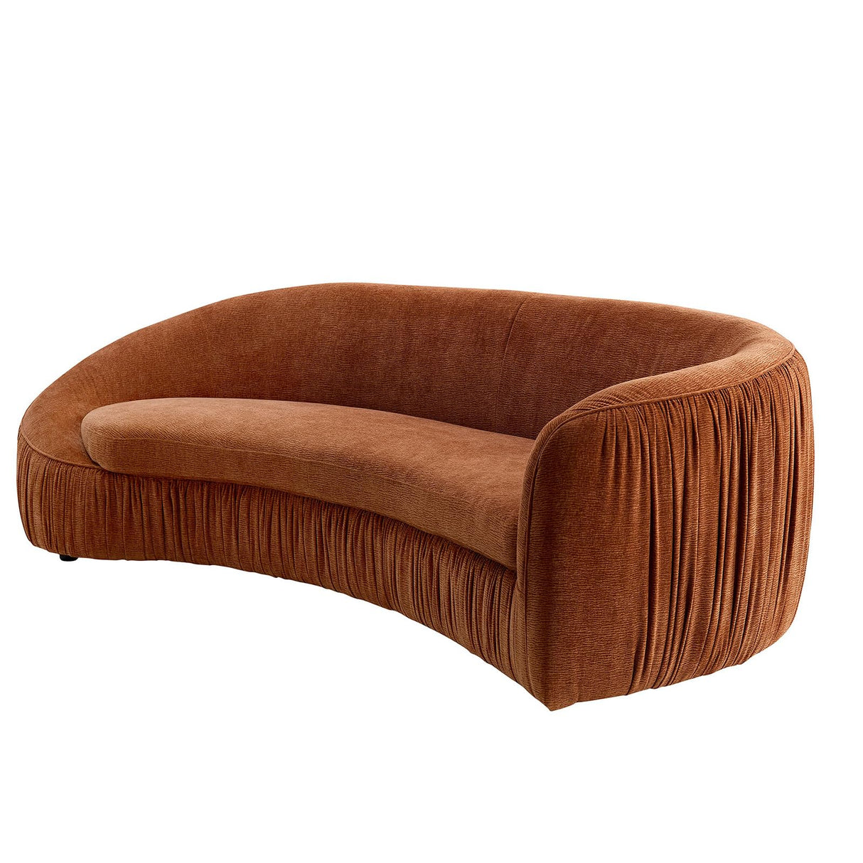 92'' Modern Elegant Curved Sofa, 4 Seater Irregular Curved Sofa Arms Chenille Fabric Deep Seat, Tight Curve Back Velvet Cloud Sofas for Living Room Apartment Office (Orange) mr.waiba