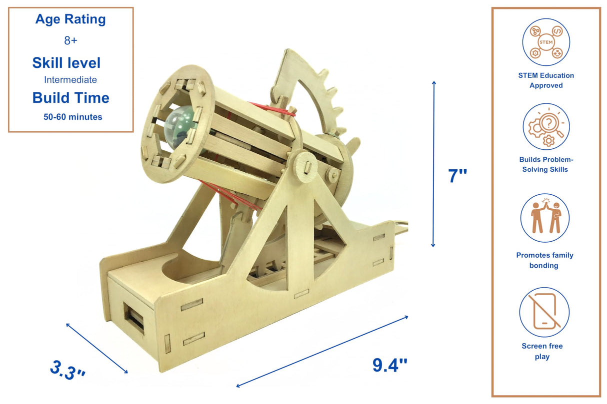 PATHFINDERS STEM Kit – Leonardo da Vinci Bombard Cannon | Science Kits for Kids Age 12-14 | stem Age 12-14 Physics Toys | Kids Engineering kit Pathfinders