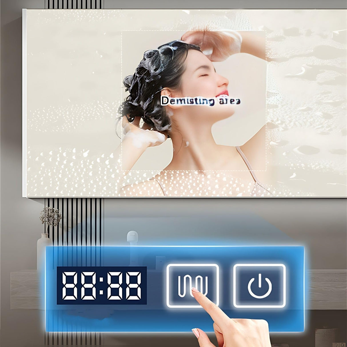 ZGNBSD Bathroom Vanity with Sink - Double Sink Bathroom Vanity, Wall Mounted Bathroom Sink Cabinet & LED Smart Defogger Mirror Cabinet Combination, Floating Vanity (Single B, 60") ZGNBSD