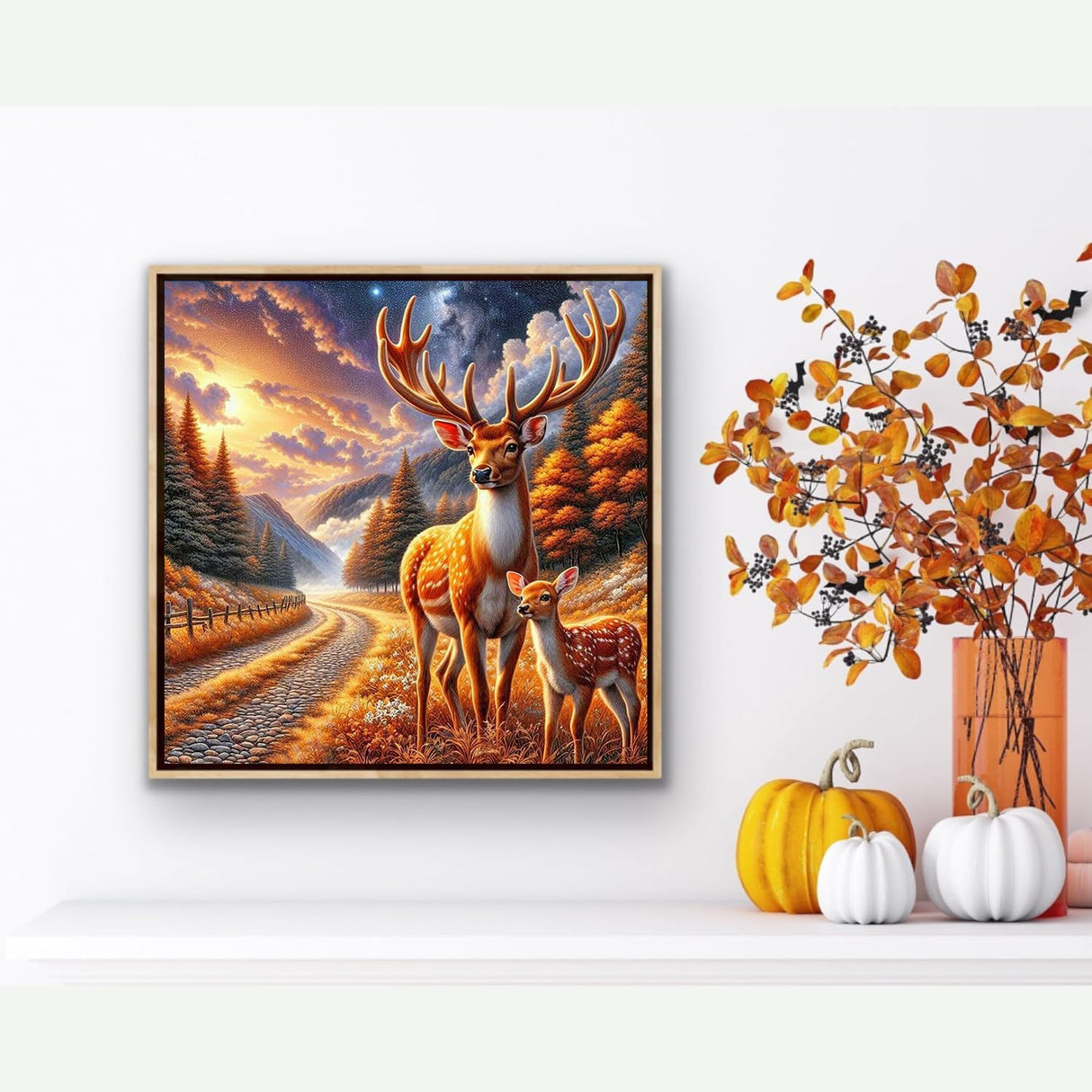ARPADAMO Diamond Art Kits for Adults,5D Elk Diamond Painting DIY Animal Diamond Art Diamond Painting Kits for Adult,Round Full Drill Diamonds, Diamond Art Kits for Home Decor-13.78x13.78inch ARPADAMO