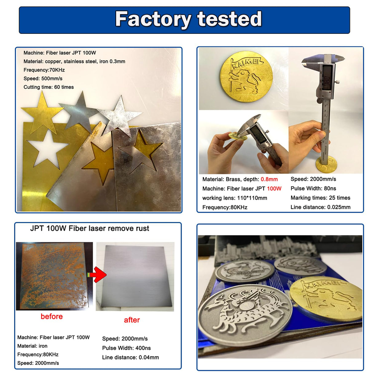 Ovsuqu Fiber Laser Engraver JPT MOPA100W E2 Fiber Marking Machine with 80mm Rotary Axis Metal Laser Engraving Machine 200x200mm+300x300mm for Metal (JPT MOPA 100W E2) Ovsuqu