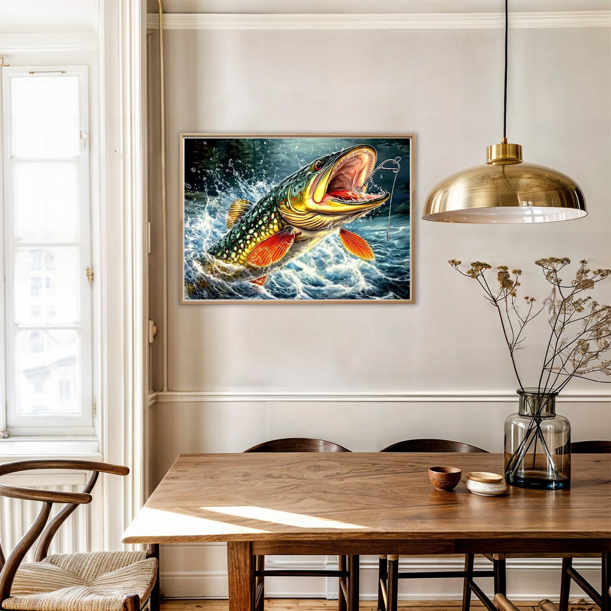 AIRDEA Diamond Art Paintings Kits for Adults,Fish DIY Gem Art Kits for Beginner,12x16 in,Big Fish,Round Full Drill AIRDEA