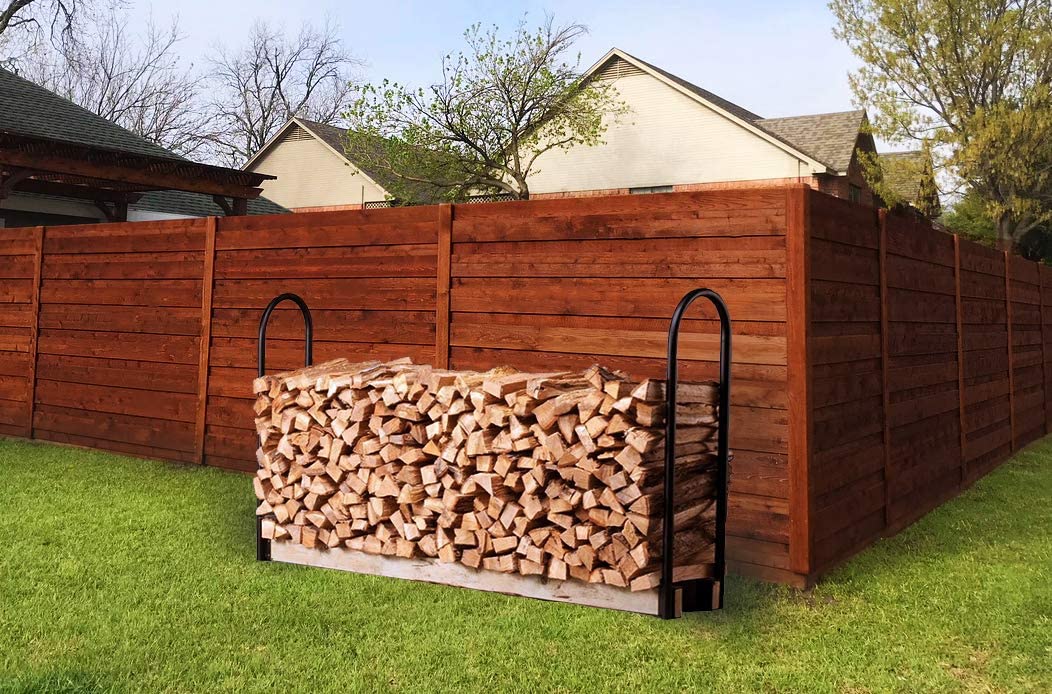 Fire Beauty Firewood Log Rack Adjustable Bracket Kit, Fireplace Wood Storage Holder,Black Powder,Coated Steel, Outdoor and Indoor Fire Beauty