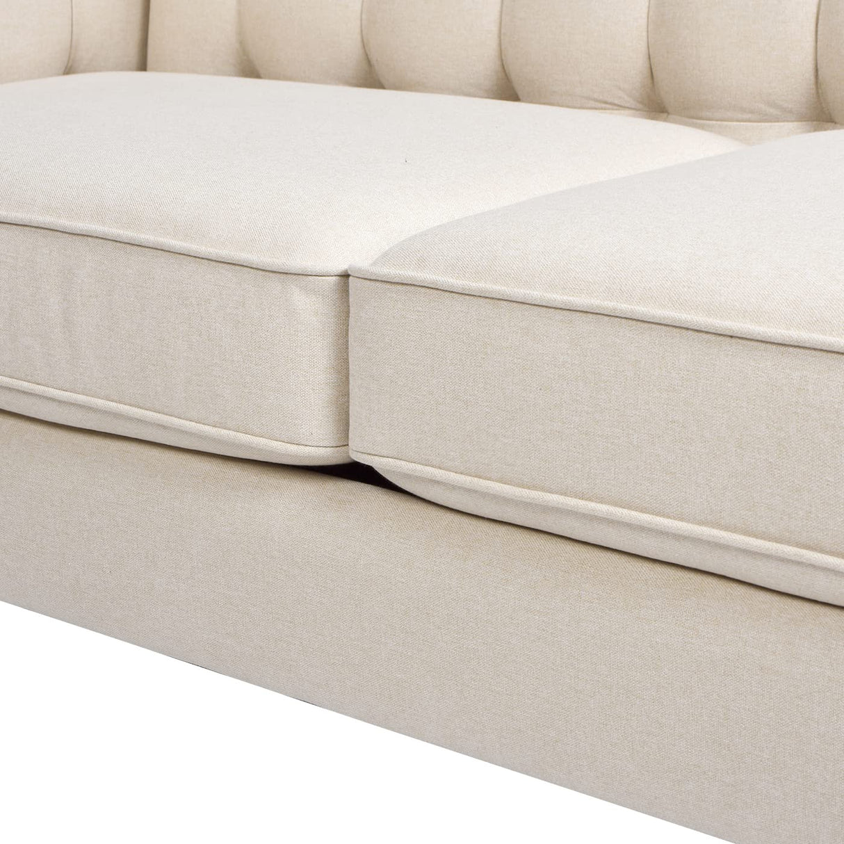 Jennifer Taylor Home James 74" Modern Tuxedo Sofa, Sky Neutral Beige Polyester Jennifer Taylor Home