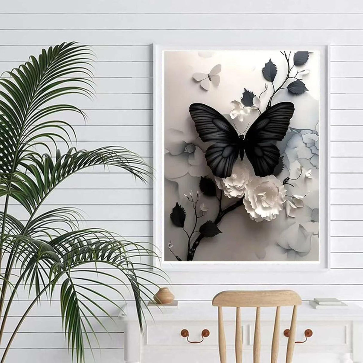 ZHUDENGXJL Butterfly Flower Diamond Art Kits for Adults,5D Full Round Drill Diamond Painting Kits for Beginners,DIY Diamond Dots Paintings Picture Arts Craft for Adults,Home Wall Decor 12 X 16Inch ZHUDENGXJL