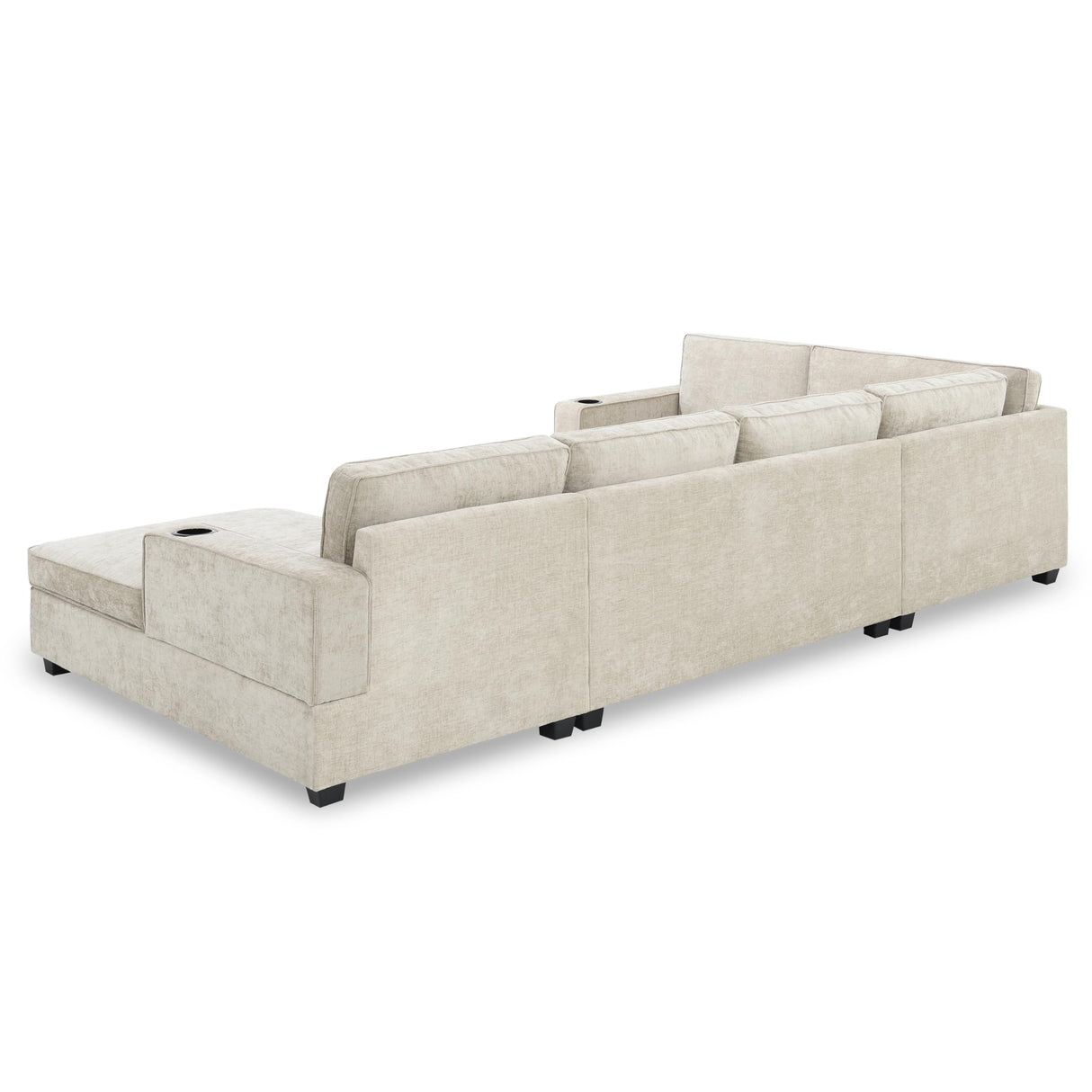 Merax 119" U Shaped Sectional Sofa, 6 Seat Chenille Corner Couch Set with Oversized Chaise Lounge, Comfy with Cup Holders for Living Room, Apartment, Beige Merax