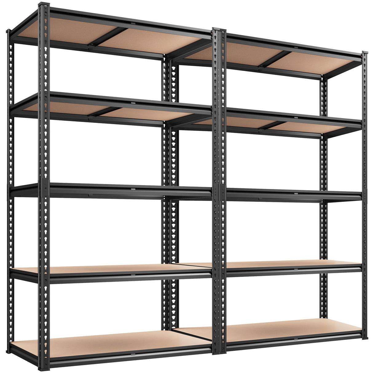 REIBII 35.55"W x 72"H x 16"D Storage Shelves 72"H Garage Shelving Heavy Duty 2020LBS 5 Tier Adjustable Metal Shelving Unit for Garage Shelves Utility Rack Shelf for Basement Pantry Closet Shelves,2P REIBII