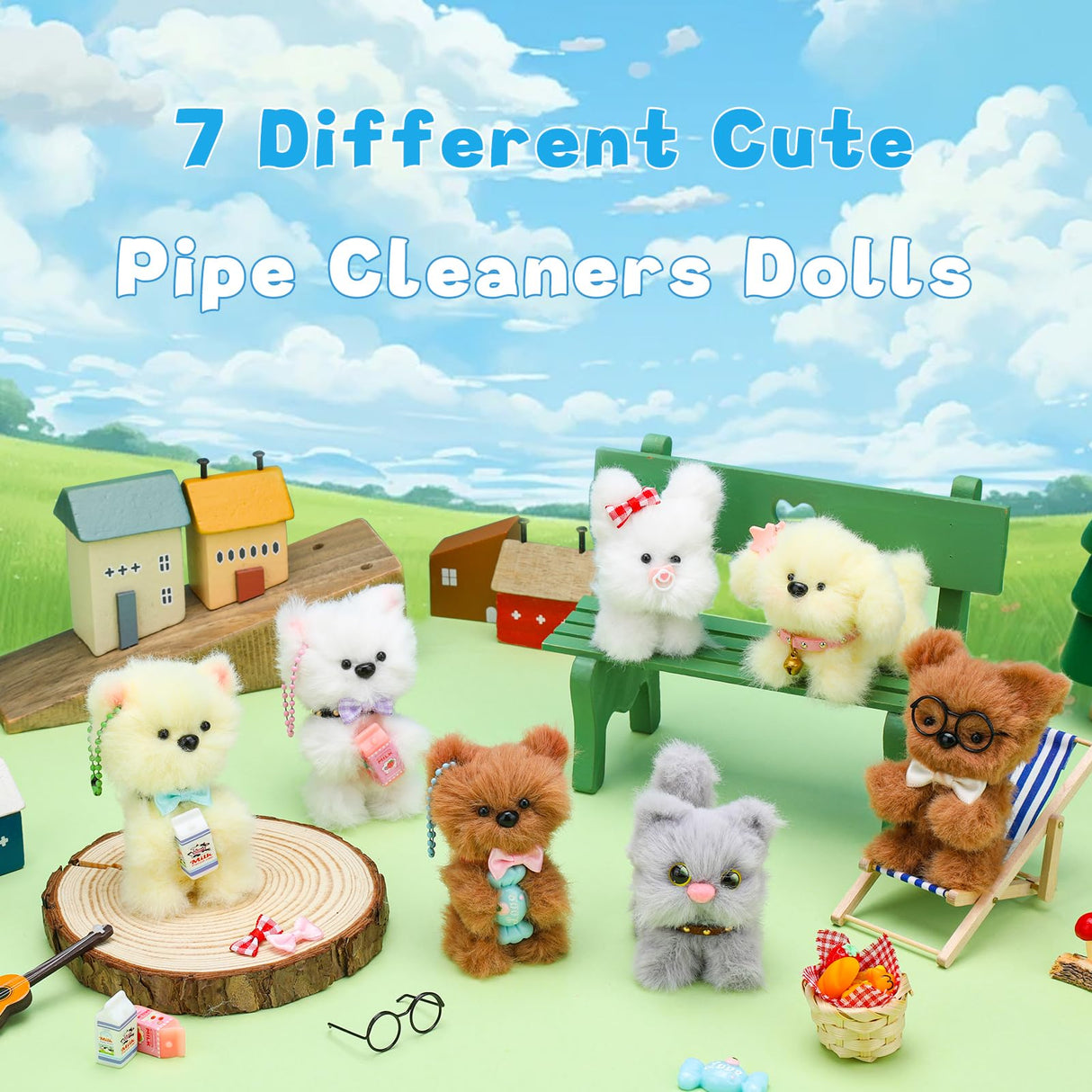 ZXIIXZ 104 Pcs Extra Thick Pipe Cleaners Craft, 14 Pcs 39.37 Inch Thick Pipe Cleaners, Cute Large Plush Pipe Cleaner Supplies Kit for DIY Arts Craft Decorations ZXIIXZ