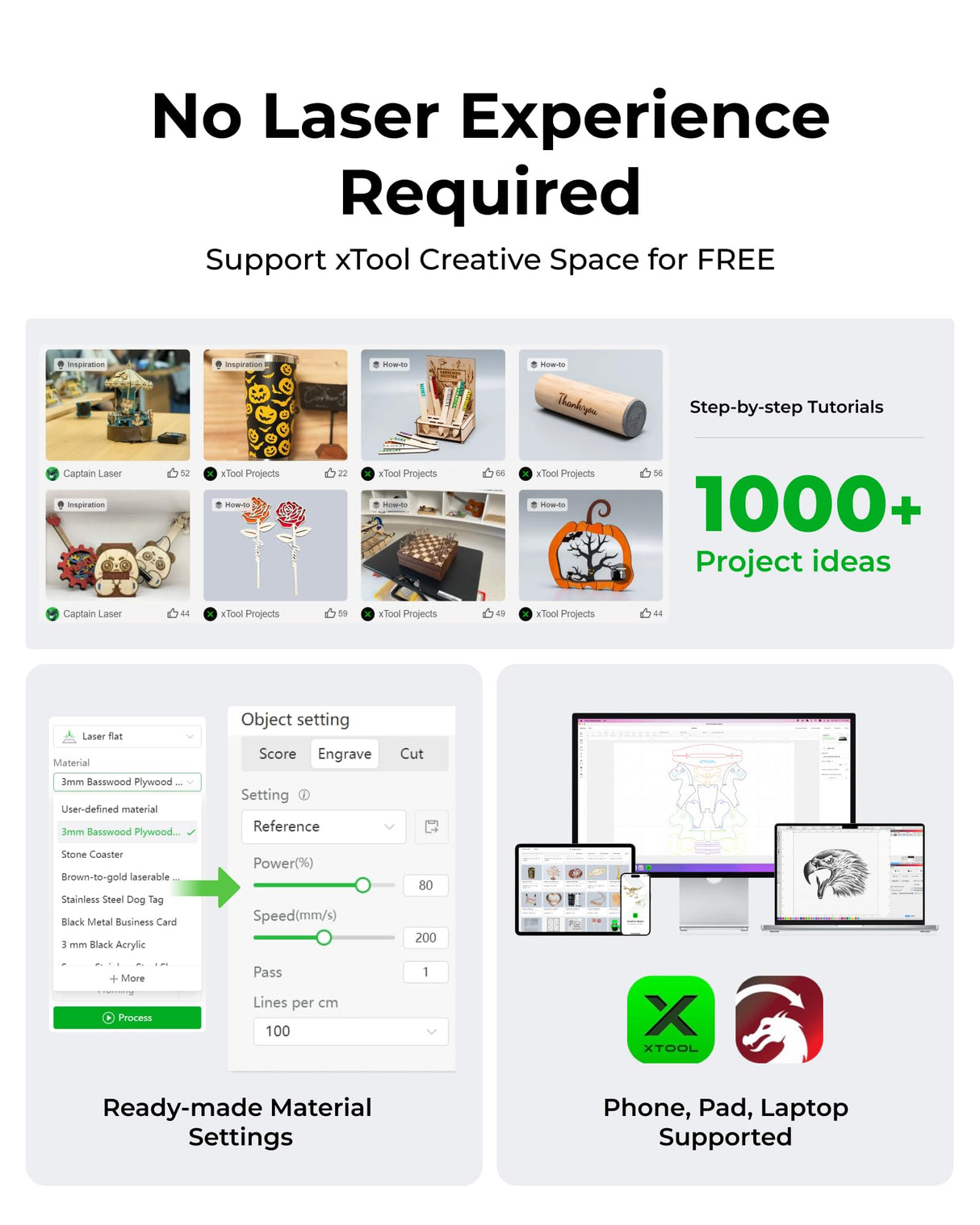 xTool S1 10w Laser Engraver, Acrylic Laser Cutter Machine with Air Assist for Laser Cutter, Laser Cutter Machine with xTool Laser Engraver Enclosure, xTool