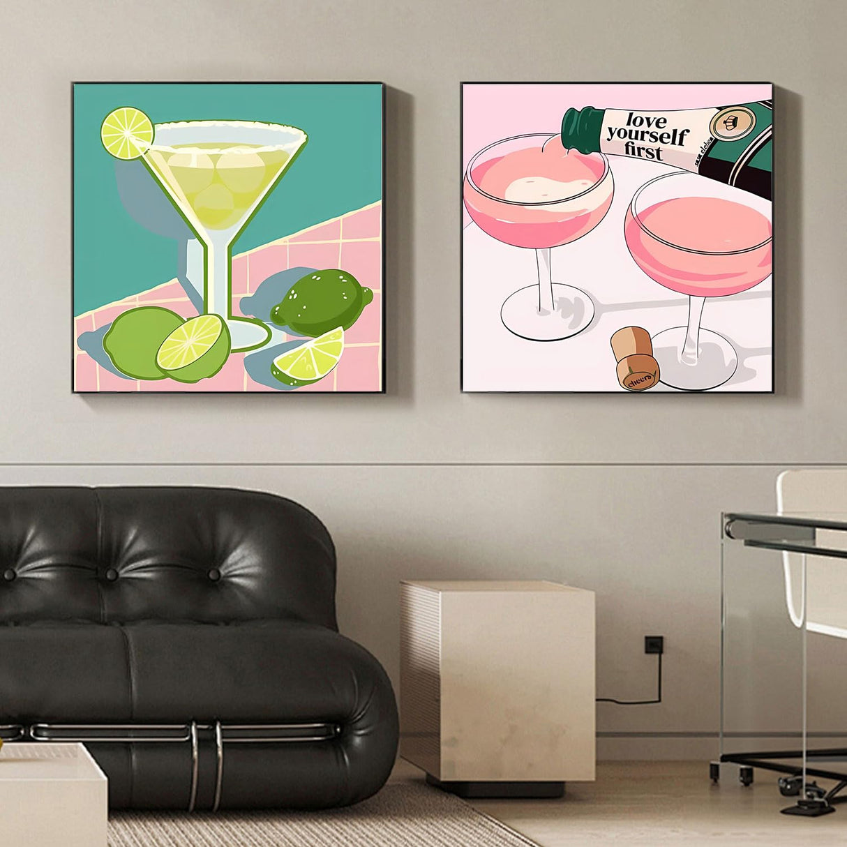 AIBOERL 2 Pack Wine Glass Diamond Art Kits for Adults,Wine Glass 5D Diamond Art Kits,Full Drill DIY Crafts Diamond Painting Kit Adult for Home Decor Gift Diamond Dots 12x12inch AIBOERL