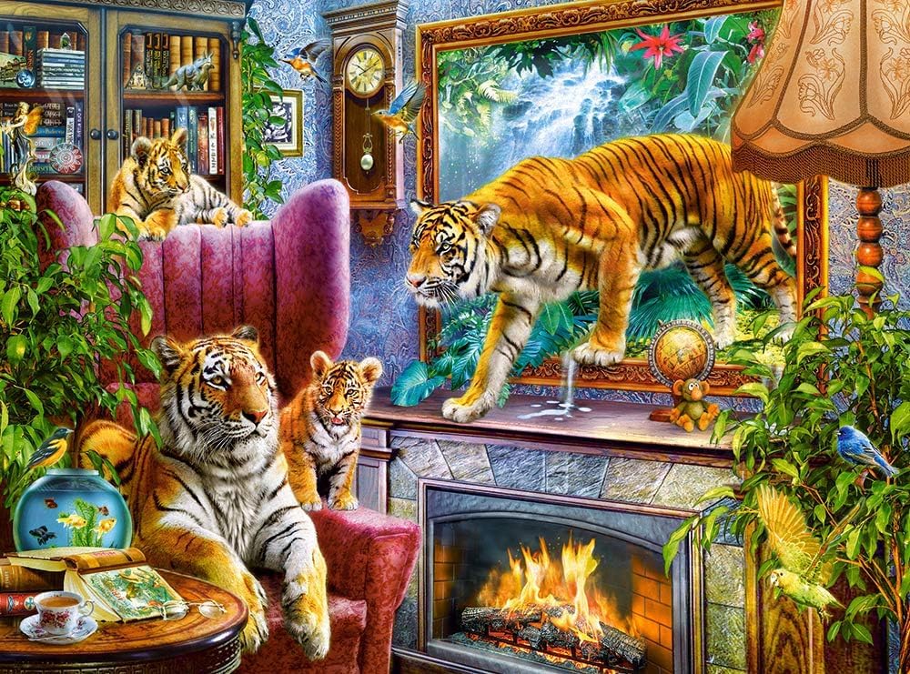 CASTORLAND 3000 Piece Jigsaw Puzzles, Tigers Coming to Life, Art. Puzzles, Animals on Surrealistic scenerry, Adult Puzzle, Castorland C-300556-2 Castorland