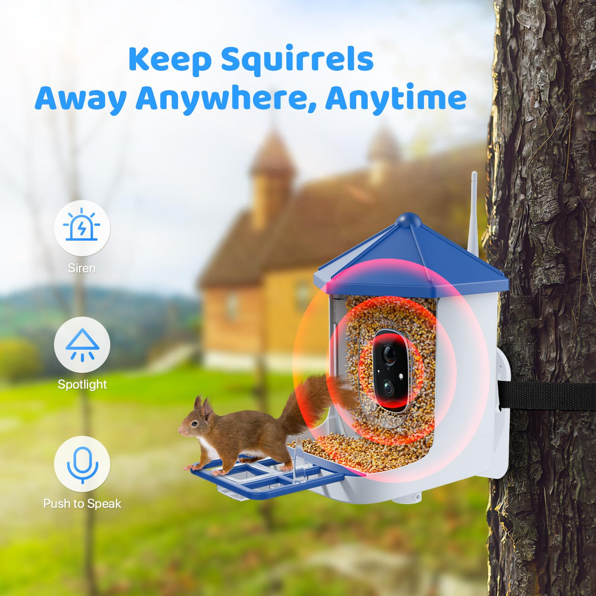 Solareye Bird Feeder with Camera, 2K HD Color Night View, AI Bird Identification, Auto Capture,Motion Detection Alerts, Smart Bird Feeder for Outdoors, Present for Bird Lover(Solar Panel Included) Solareye