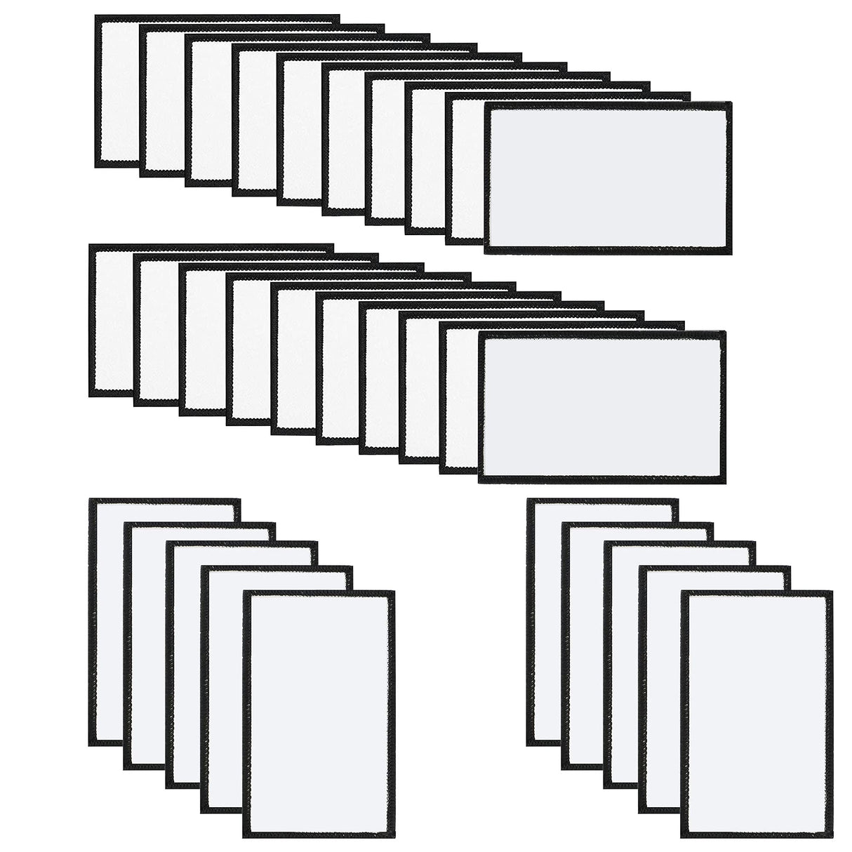 Woohome 30 PCS Sublimation Patch Blanks Fabric Iron on Patches Rectangle Sublimation Blanks Iron-on Blank Patch Appliques Sticker for Hats Clothes Backpack Carpet Decorative Patches Woohome