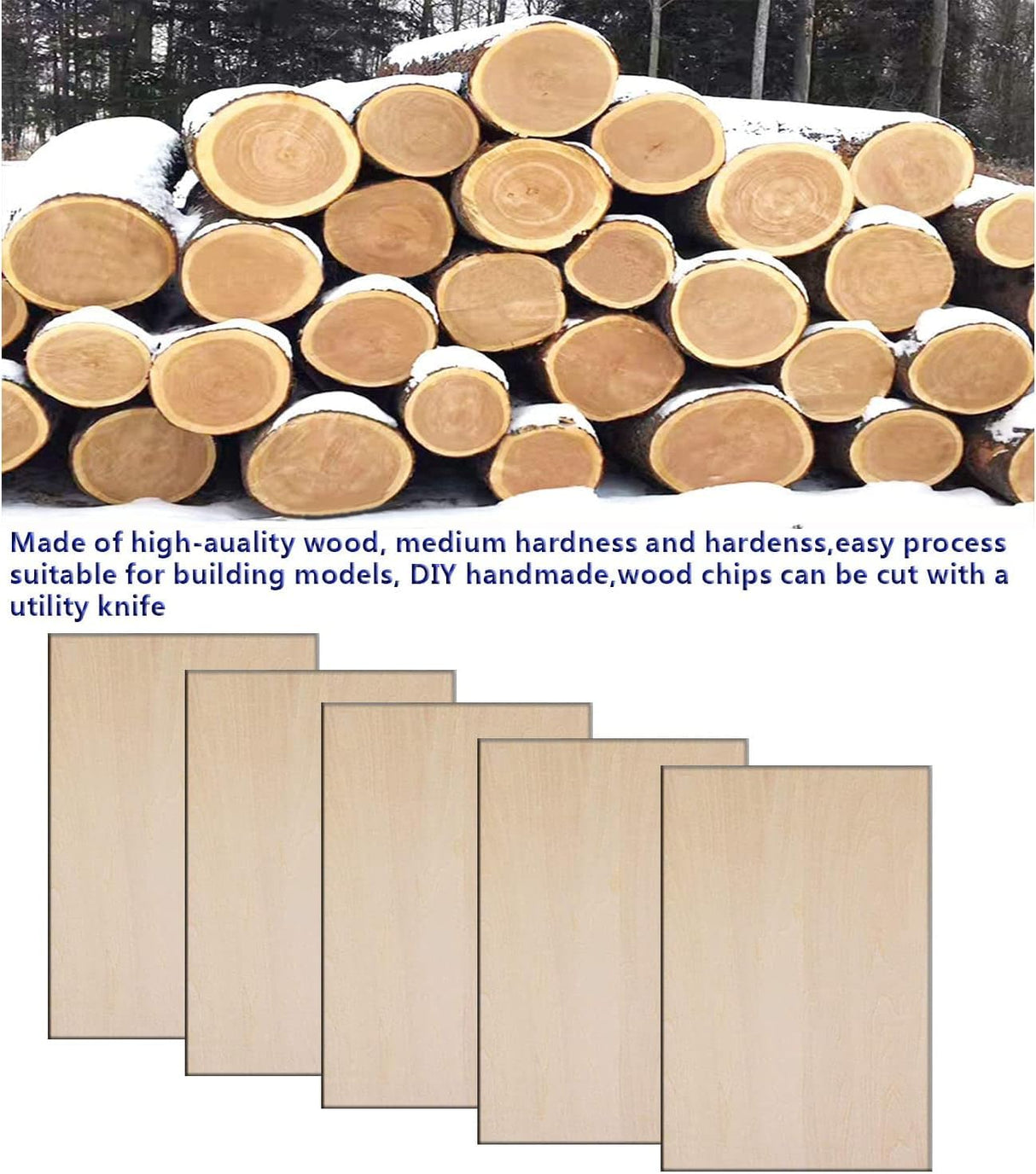 Unfinished Wood Pieces,50Pcs Basswood Sheets 1/16,Thin Plywood Wood Sheets for Crafts,Perfect for DIY Projects, Painting, Drawing, Laser, Wood Engraving, Wood Burning and CNC Cutting(150x100x1.5mm) Aolite