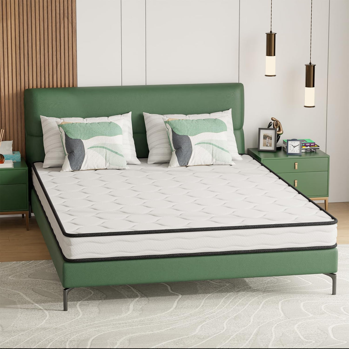 PayLessHere 6 Inch Hybrid Mattress with Innerspring and Foam/Fiberglass Free/Medium Firm Spring Mattress/Queen Size Mattress in a Box/CertiPUR-US Certified/Cool Sleep Pressure Relief PayLessHere