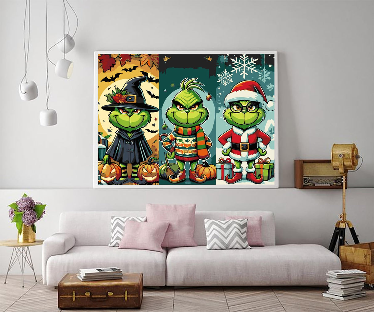 Christmas Paint by Numbers Kit for Adults Beginner,DIY Winter Painting by Numbers Kits,with 3 Brushes and Acrylic Paint(Without Frame), Home Wall Decor 12 x 16 in CZYWJMEI