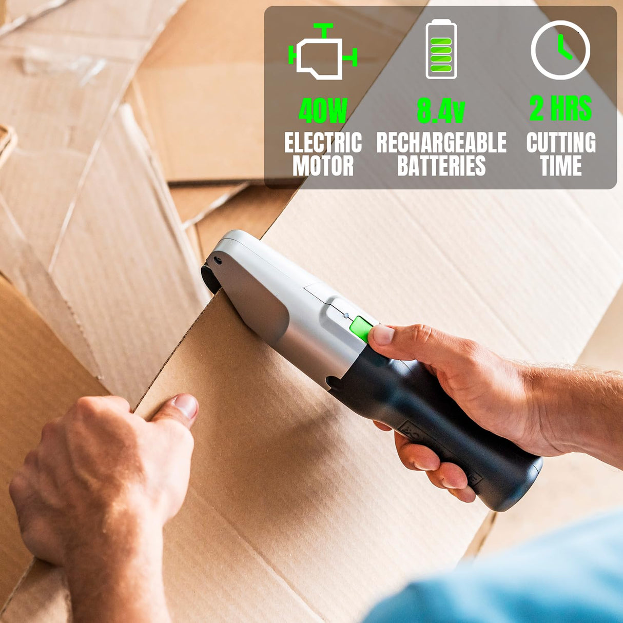 BoxBlayde Premium Electric Cardboard Cutter - The Ultimate Tool for Effortless Box Cutting - Heavy Duty Power Box Cutter Ideal for Home, Office and Industrial Use. BoxBlayde