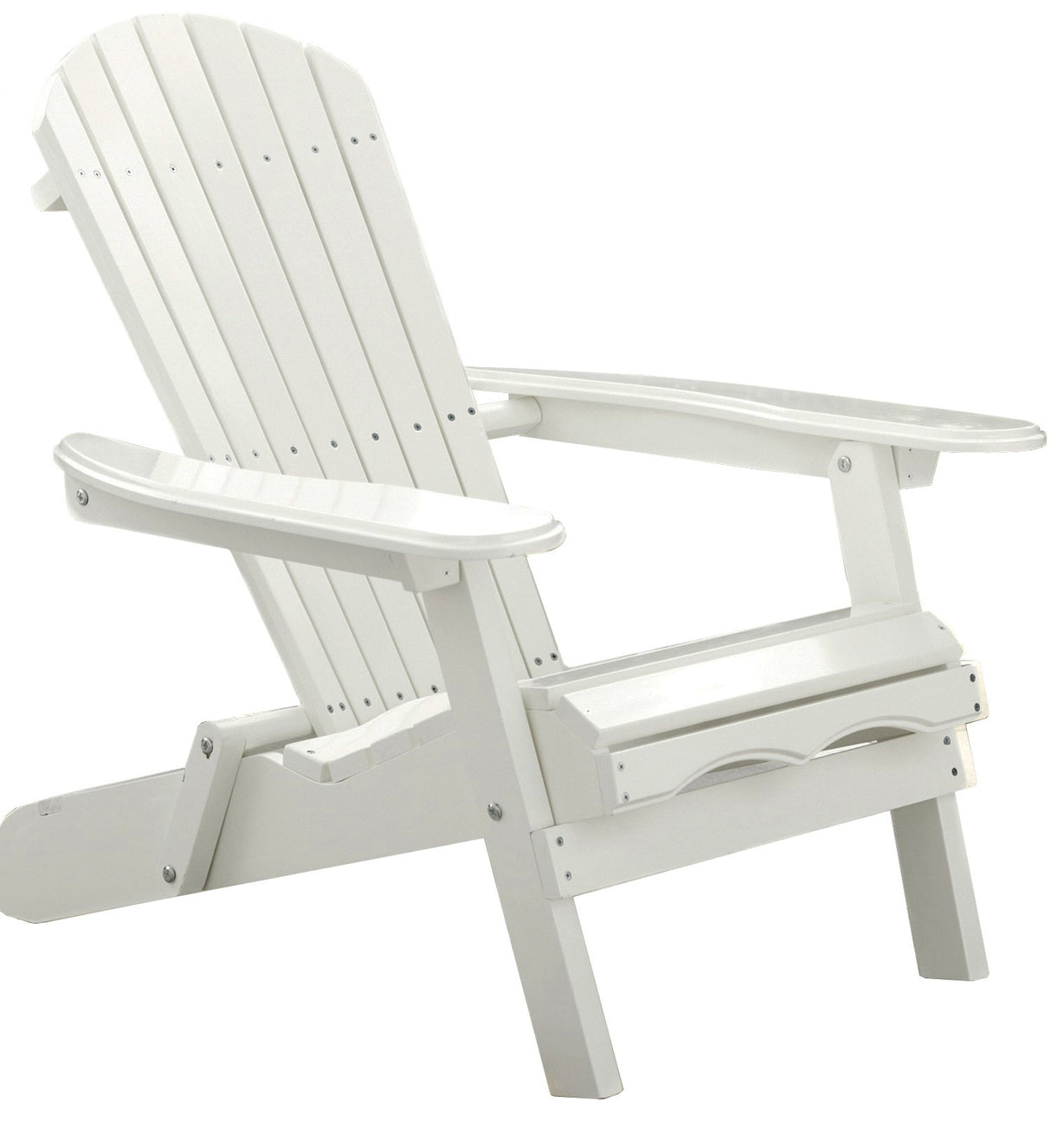 Merry Garden Foldable Wooden Adirondack Chair, Outdoor, Garden, Lawn, Deck Chair, White Merry Garden