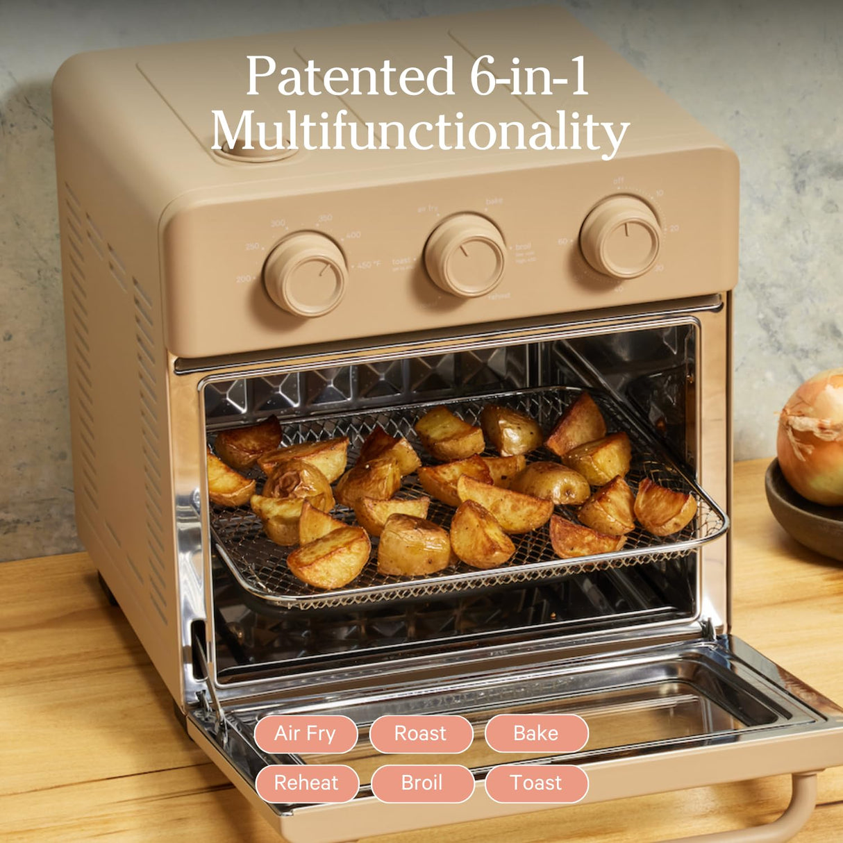 Our Place Wonder Oven | 6-in-1 Air Fryer & Toaster Oven with Steam Infusion | Compact, Countertop Friendly, Fast Preheat, Multifunctional | Air Fry, Toast, Roast, Bake, Reheat & Broil | Steam Our Place