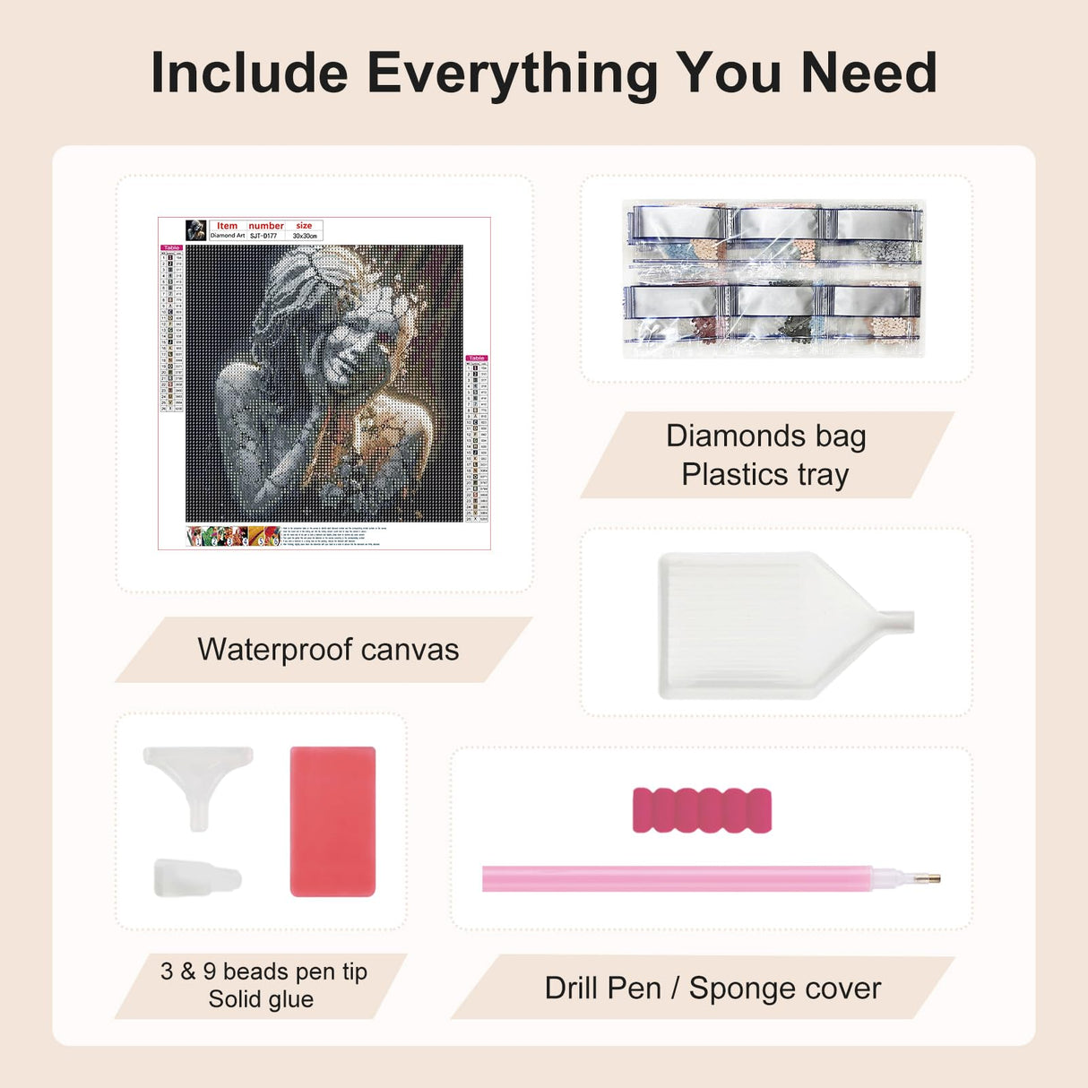 SJUTOUCI Broken Mask Diamond Painting Kits for Adults, Diamond Art Kits for Beginners, 5D Round Diamond Dots Gem Art Craft for Home Wall Decor 12x12 inch, Abstract SJUTOUCI