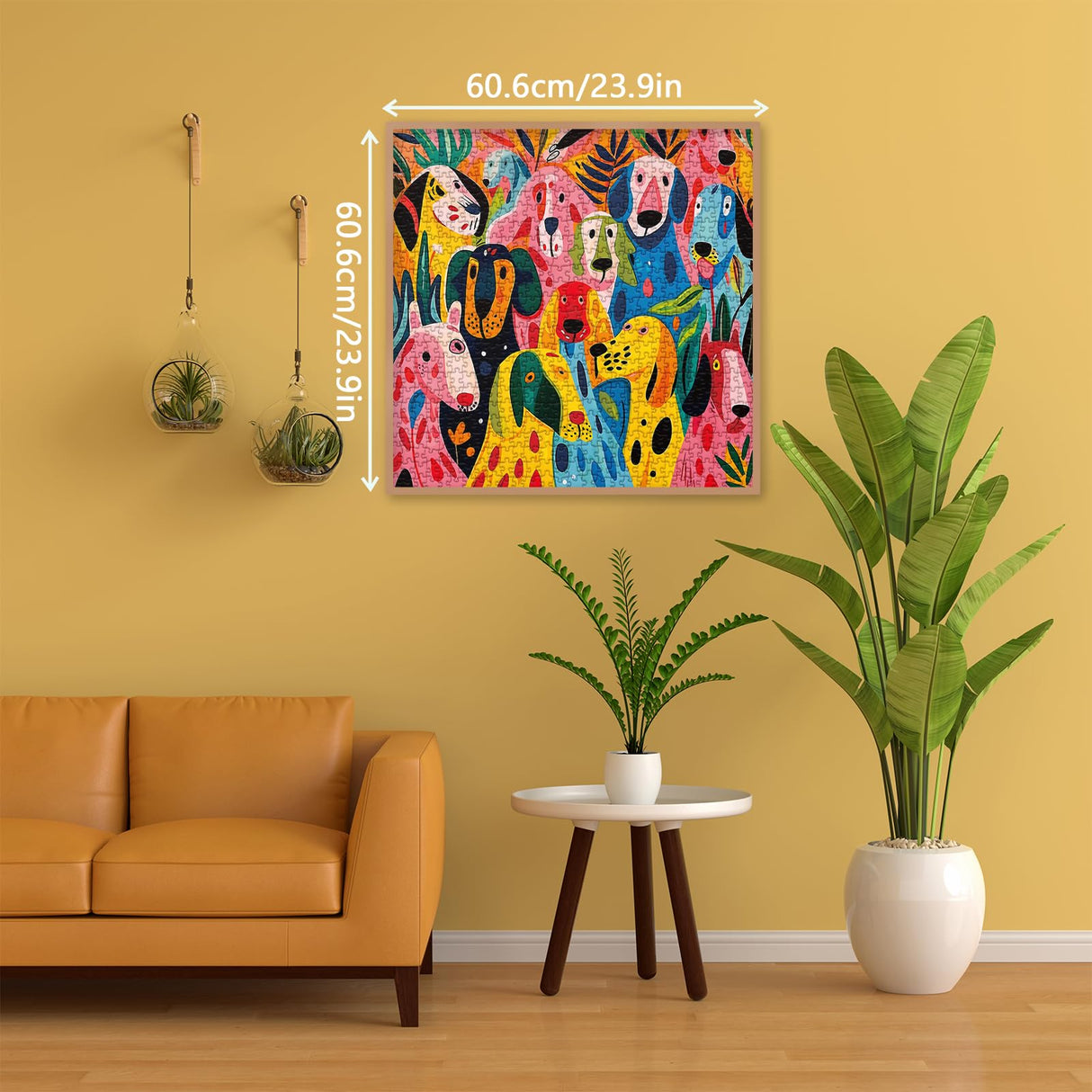 Colorful Dog Puzzle for Adults 1000 Pieces, Funny Puppy Jigsaw Puzzle, Abstract Animal Plant Puzzle BBOLDIN