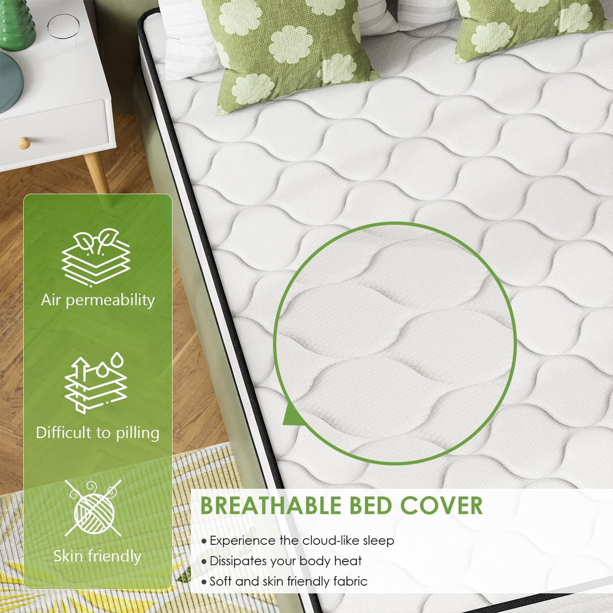 PayLessHere 8 Inch Mattress Medium Firm Spring Mattress Cool Sleep Pressure Relief Full Size Mattress in a Box Fiberglass Free CertiPUR-US Certified Breathable Foams Mattress PayLessHere