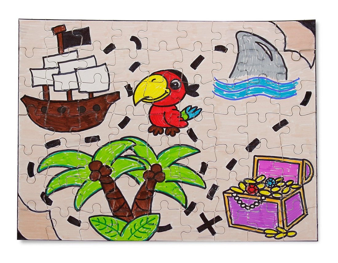 Hygloss Puzzles DIY Party Invite - Blank Puzzle for Decorating - Art Activity - Use as Party Favors - White, Sturdy – 8.5 x 11 Inches, 63 Pieces - Comes with Envelopes - 4 Qty Hygloss