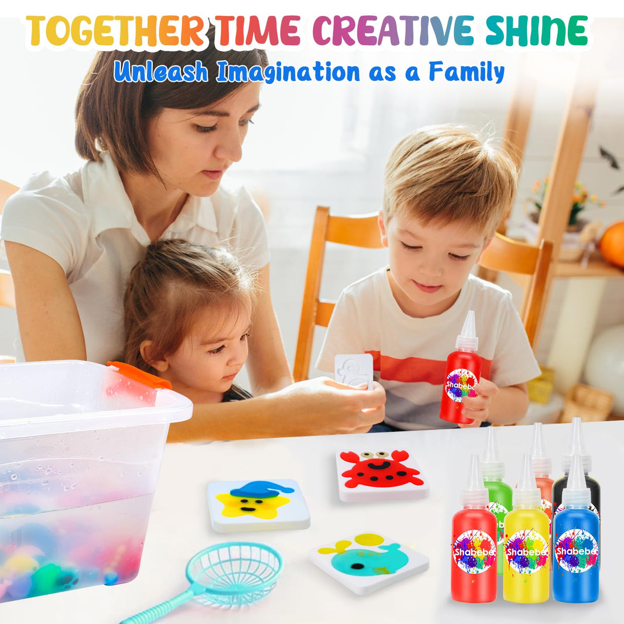 Magic Water Elf Toy Kit– 20 Magic Gels (2 Glow-in-The-Dark) & 18 Sea Creature Molds, DIY Aqua Fairy Water Gel Crafts Toy, Make Water Pets & Squishy Figures, Fun Birthday Gift for Kids Ages 3+ Shabebe