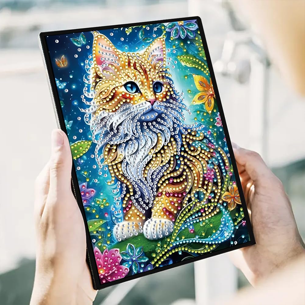 50-Page A5 Cat Diamond Art Painting Notebook for Adults - Holiday & Birthday Gift Journal FRANDEK