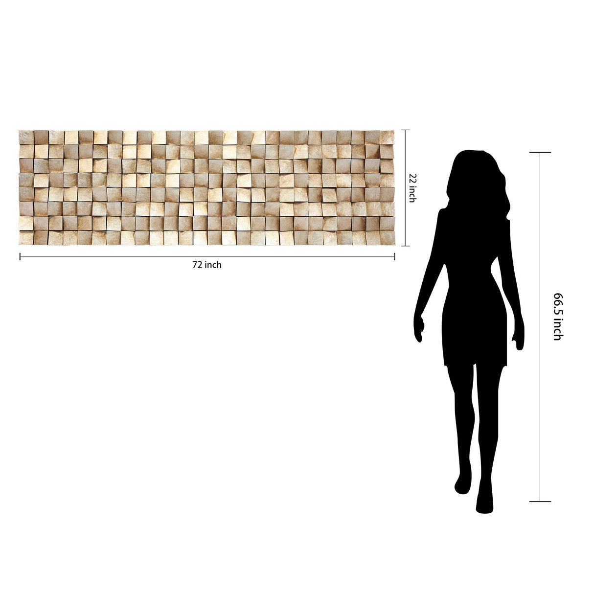 Empire Art Direct Textured II Rugged Blocks with Gold Leaf, 3D Wood Wall Art, Ready to Hang, 72" x 22", Living Room,Bedroom Empire Art Direct