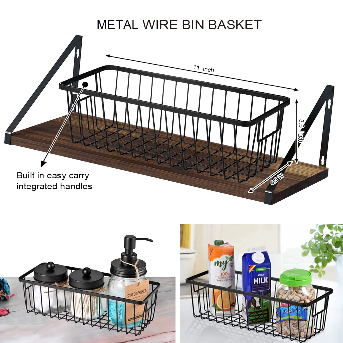 SheeChung 6Pcs Mason Jars Bathroom Accessories Set Complete - Toothbrush Holder, Lotion Soap Dispenser, 2 Mason Jars, Soap Dish, Toilet Paper Basket, Rustic Farmhouse Decor (Black, 6Pcs Bathroom Set) SheeChung