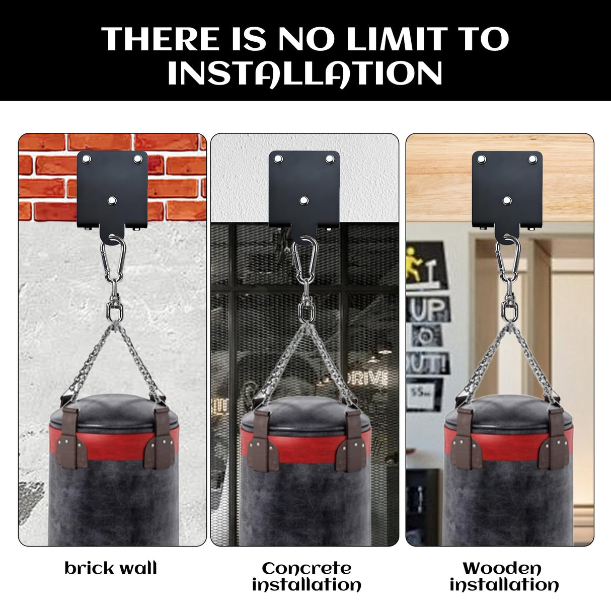 Punching Bag Hanger Heavy Duty Beam Mount for Heavy Bag 360° Rotation Ceiling Mount Bracket Wood Beam Hook with Spring Ideal for Boxing Muay Thai Aerial Yoga and Home Gym Training Yoiilifee