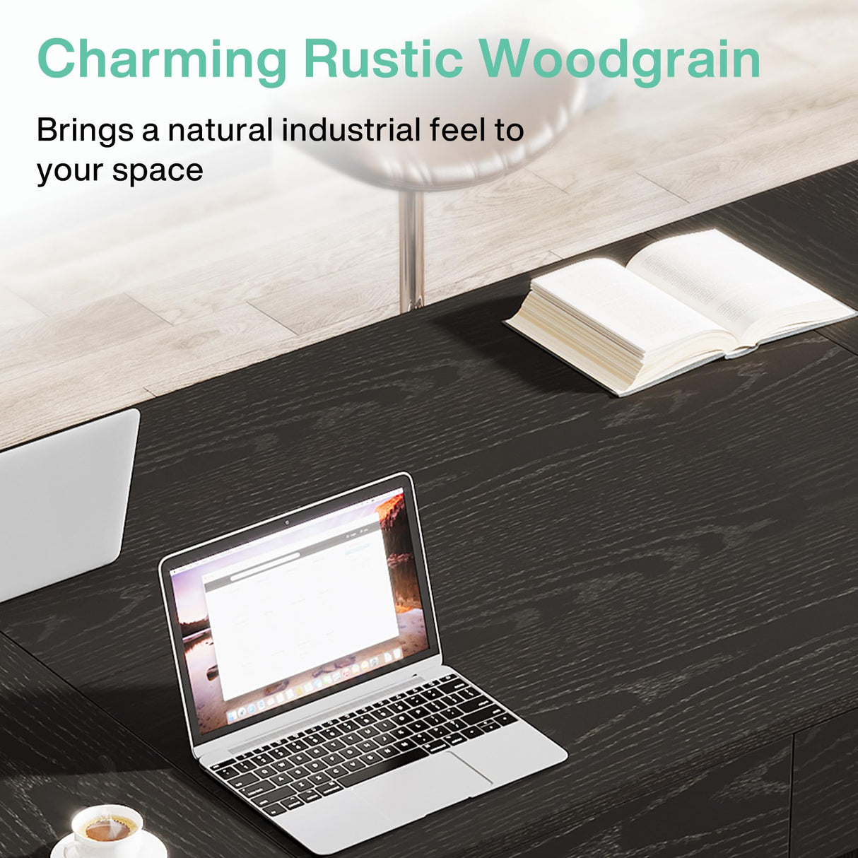 Tribesigns Bar Table, 63-Inch Bar Height Pub Table, Counter Height Table with Metal Footrest, Rectangular High Top Dining Counter Tables with Wood Base for Home Bar, Kitchen, Black Tribesigns