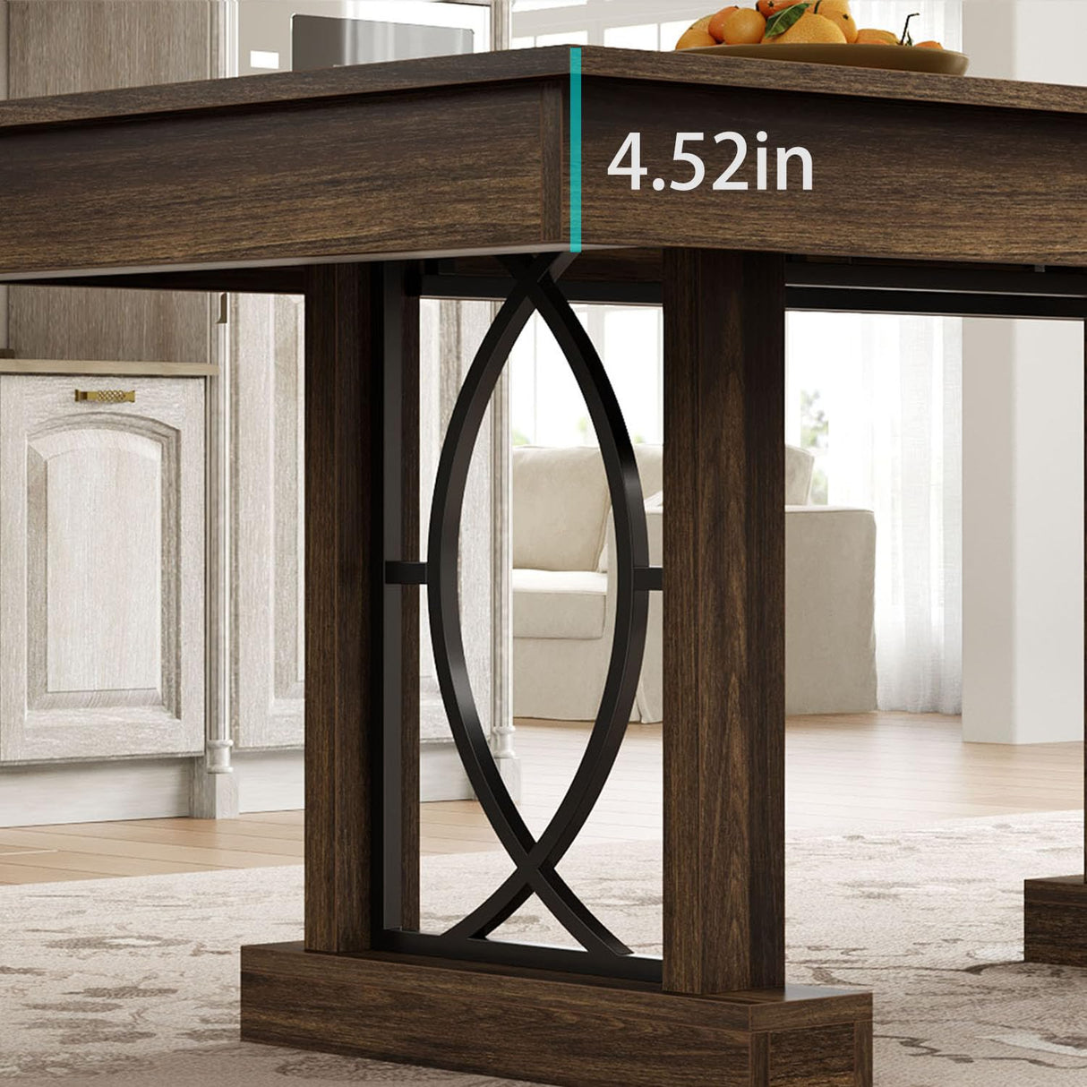 IDEALHOUSE Wooden Dining Table for 6-8 People with 2 Large Drawers, 71 in Long Farmhouse Rectangular Kitchen Dining Table & Thick Table Top, Sturdy Frame, for Big Family, Dinette, Office, Walunt IDEALHOUSE