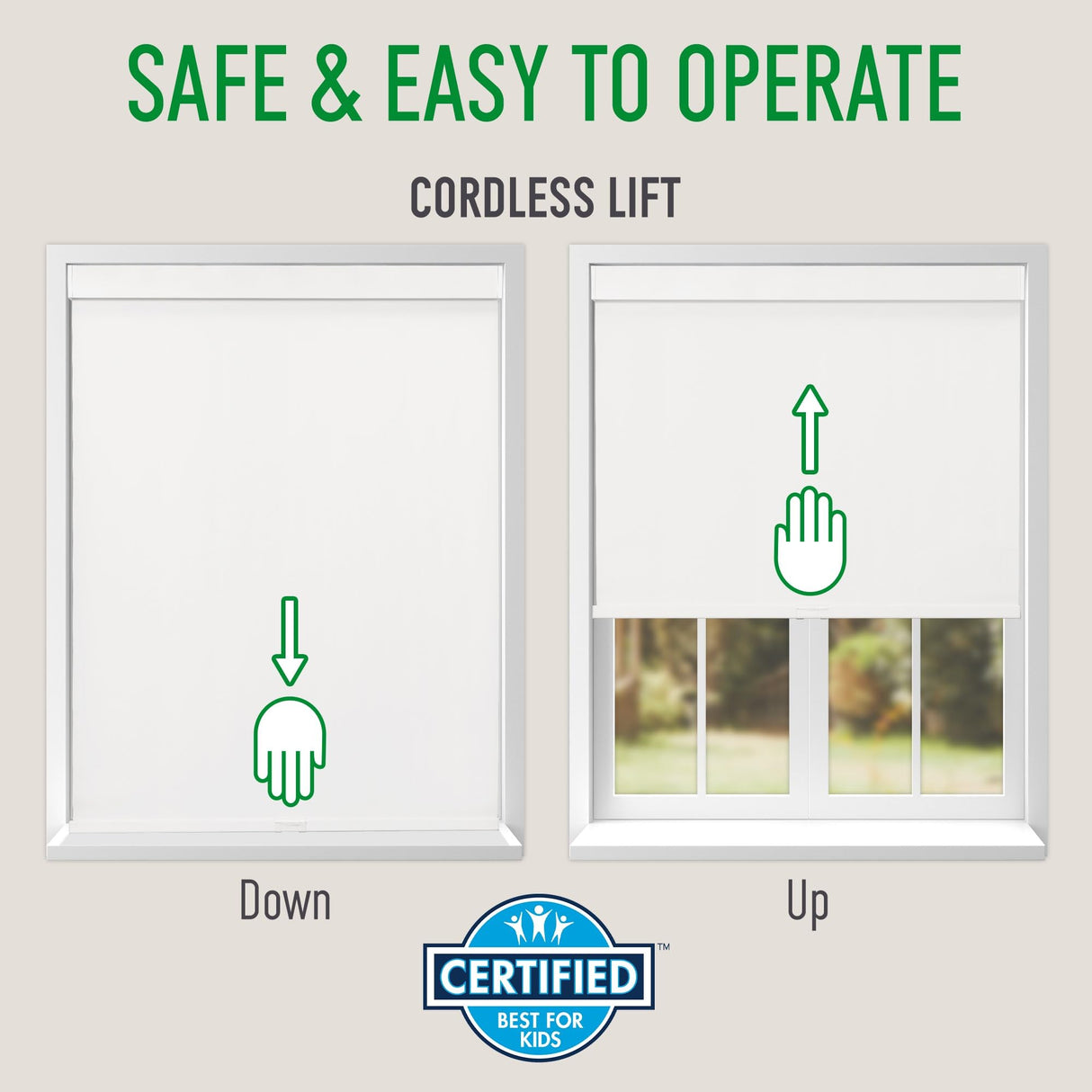 CALYX INTERIORS Blackout Roller Shade with Valance, Thermal Insulating Blind, Cordless, 34.5" W x 48" H, Simple White Calyx Interiors