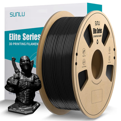 SUNLU Official Elite PETG Filament 1.75mm - 1kg(2.2lbs) Strong 3D Printer Filament, 1.75mm Dimensional Accuracy +/- 0.02mm, 320 Meters, Black