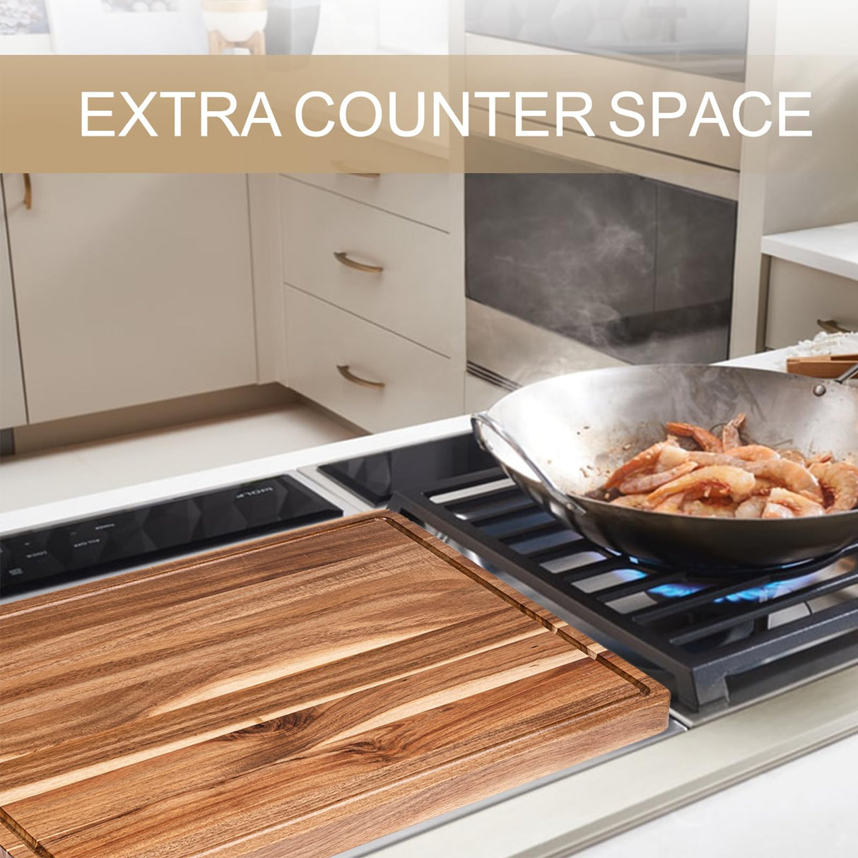 24 Inch XXL Countertop Cutting Boards, Extra Large Chopping Board for Kitchen, Butcher Block Carving Board for BBQ, Turkey, Meat, Large Charcuterie GAOMON