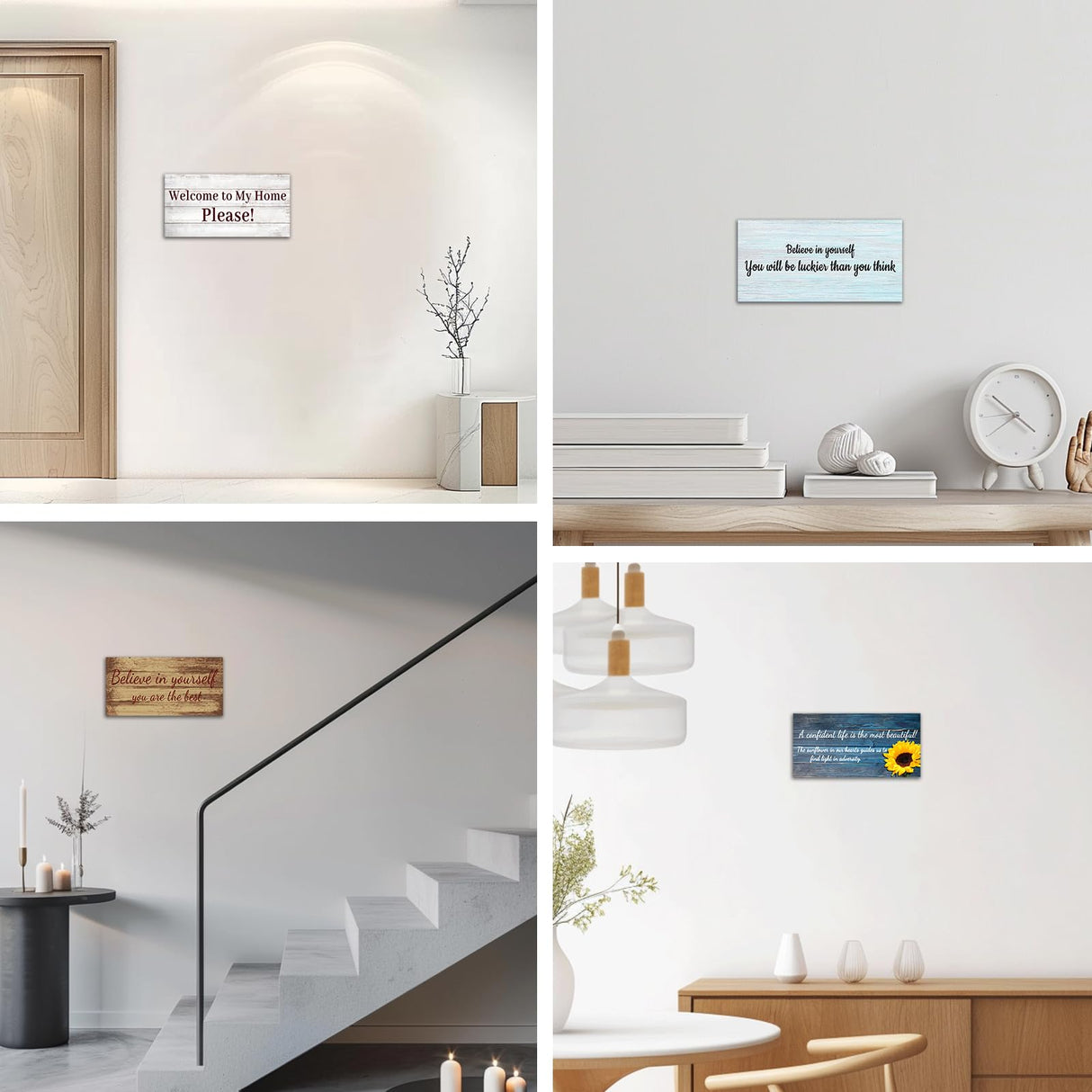 CHAOSETKEN Custom Text Sign Wall Art Personalized Family Quote Wall Decor Family Sign Canvas Prints Customized Wood Text Quote Pictures Rustic Farmhouse Decor Framed (12L x 6W) CHAOSETKEN