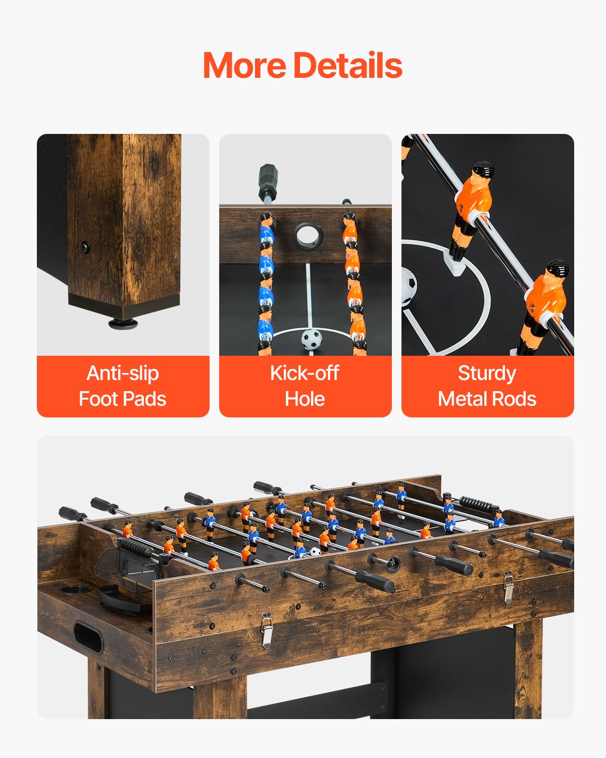 VEVOR 3-in-1 Combo Game Table Set, 54" Air Hockey Table, Multi Combination Table with Air Hockey, Ping Pong, Foosball, Pushers & Pucks, Air Powered Arcade Hockey Table for Family Game Room Office VEVOR