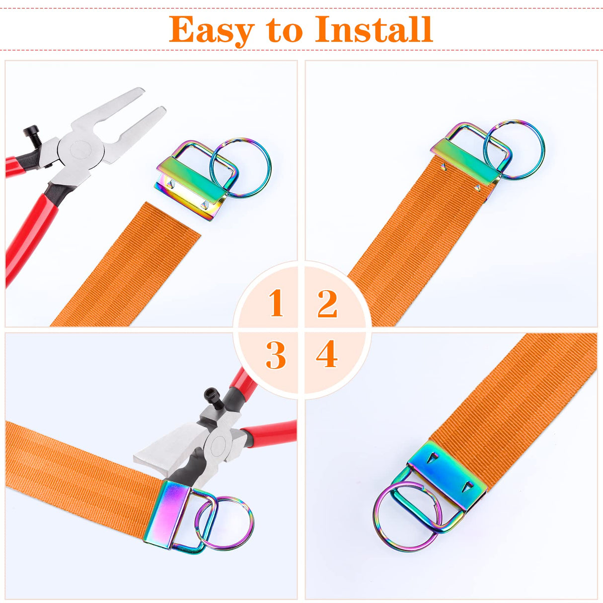 Key Fob Hardware, modacraft 42PCS 1 Inch 7 Colors Keychain Hardware Set Key Fob Hardware for Wristlet Keychain, Key Lanyard and Key Chain Making Hardware Supplies Modacraft