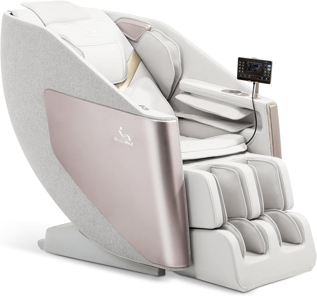 MassaMAX A305 Massage Chair Full Body, Zero Gravity, 53.15" SL-Track Shiatsu Massage Recliner Chair with Heat, AI Voice Control, Body Scan and Calfrest Extension, 15 Modes, Fully Assembled, Golden MassaMAX