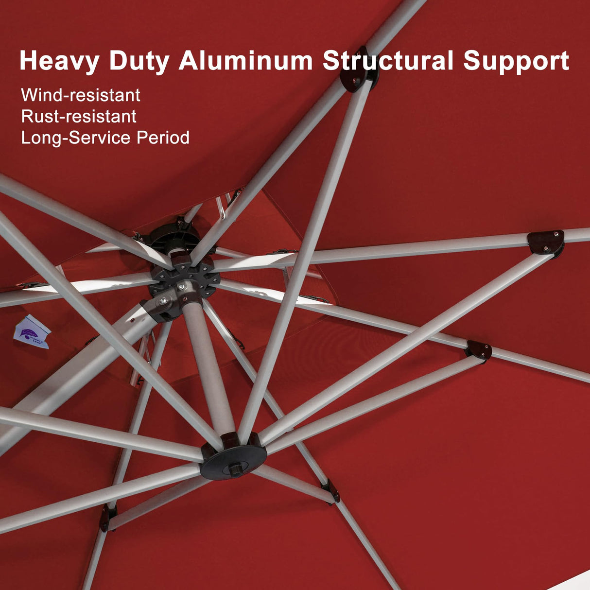 PURPLE LEAF Patio Umbrella 10ft Outdoor Square Umbrella Large Cantilever Umbrella Windproof Offset Umbrella Heavy Duty Sun Umbrella for Garden Deck Pool Patio, Terra PURPLE LEAF