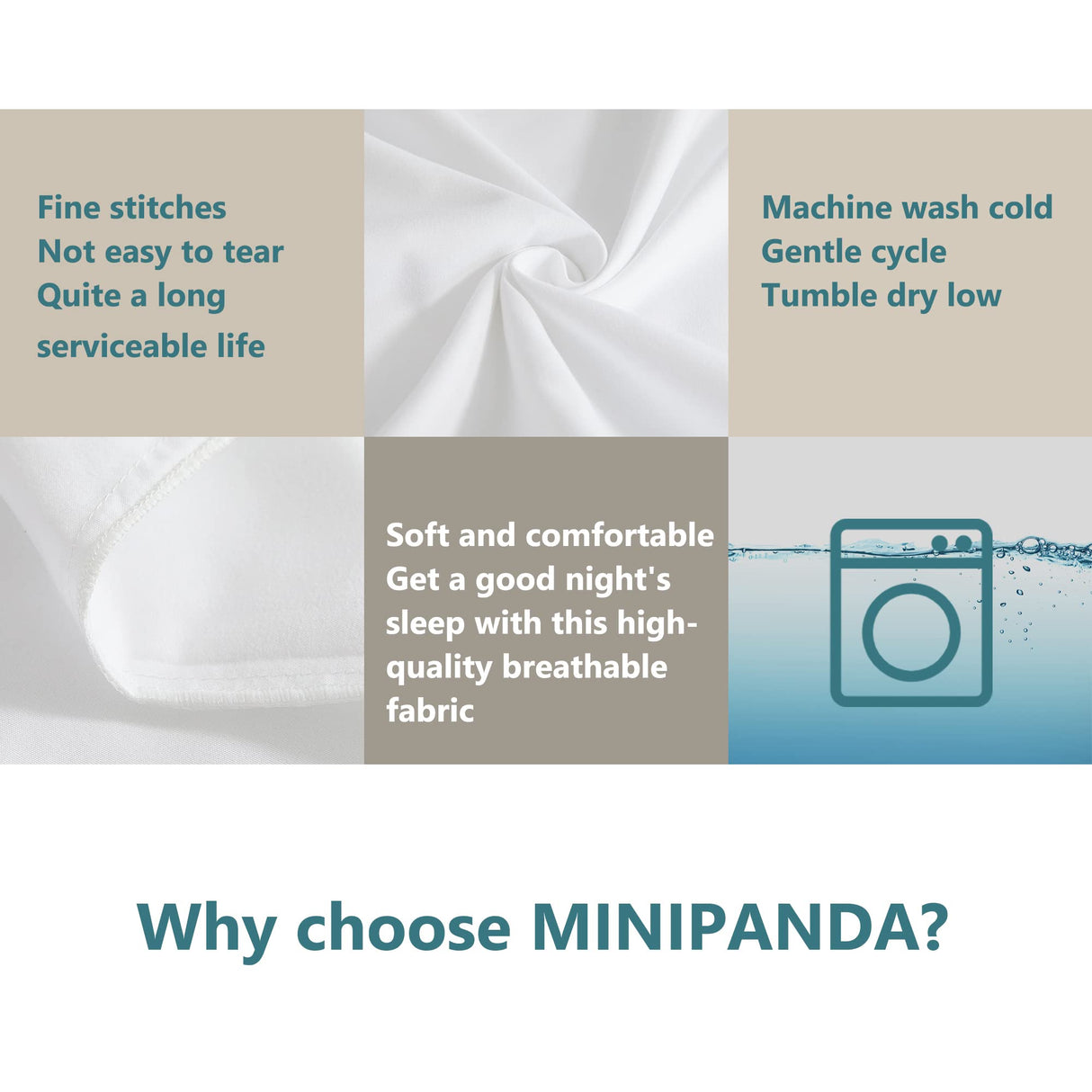 MINIPANDA White Pillow Cases Set of 4 Queen Size - Lightweight Super Soft, Smooth and Breathable Pillow Cases Queen- Envelope Design - Machine Washable (20X30 Inches (4 Piece)) MINIPANDA