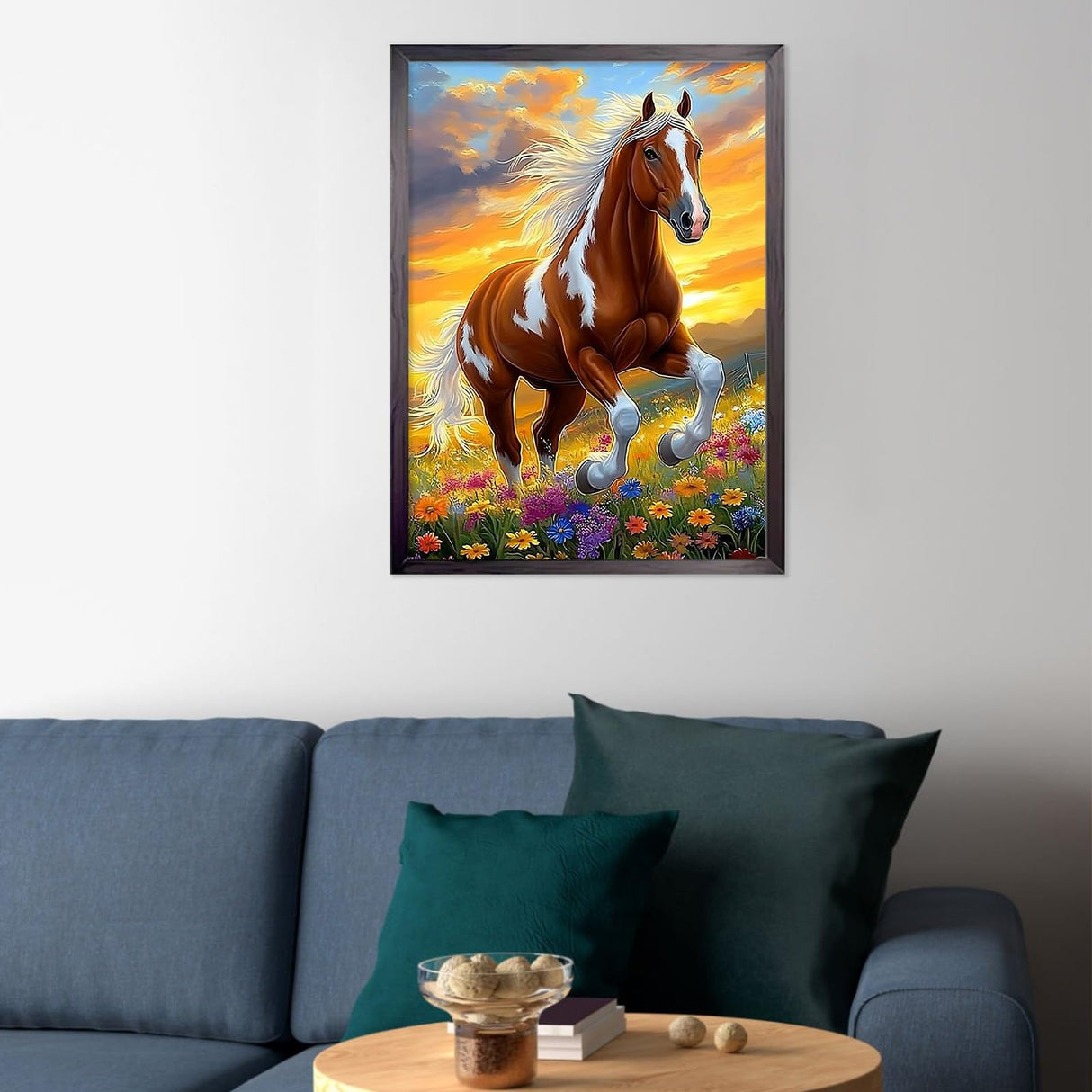 CEOVR Horse Diamond Art Kits for Adults, Horse Running 5D DIY Full Drill Diamond Painting Dots Gem Art, Adult Crafts Kits Arts and Crafts, Wall Decor for Home Office 12x16inch CEOVR