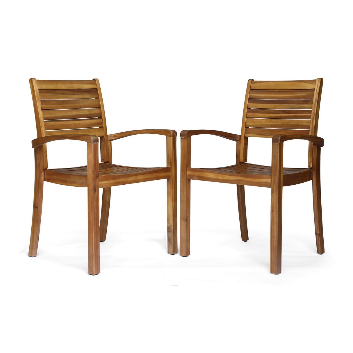 Christopher Knight Home Watts Outdoor Acacia Wood Dining Chairs, Teak Finish (Set of 2) Christopher Knight Home